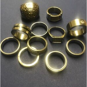 Lot of 11 stainless mens rings